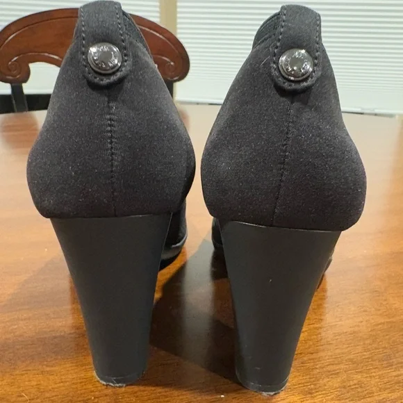 ANNE KLEIN Timeless Stylish Comfy iflex Caileen Suede Black Heeled Loafer Shoe 8 - Picture 3 of 5